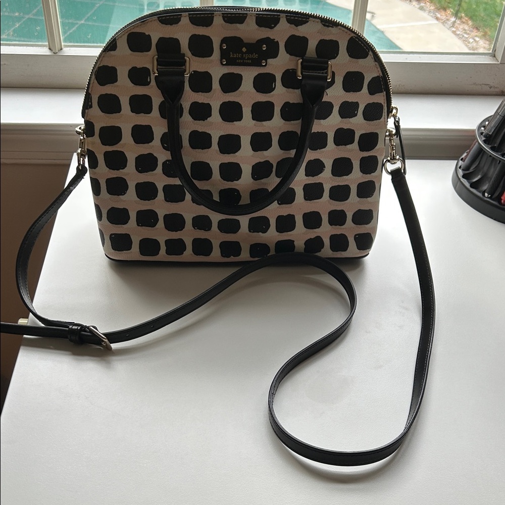 Kate Spade Black and Cream Handbag and Crossbody Bag